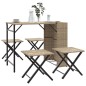 vidaXL Set da Pranzo da Giardino Pieghevole 5pz Beige in Polyrattan vidaXL Set da Pranzo da Giardino Pieghevole 5pz Beige in Polyrattan