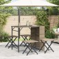vidaXL Set da Pranzo da Giardino Pieghevole 5pz Beige in Polyrattan vidaXL Set da Pranzo da Giardino Pieghevole 5pz Beige in Polyrattan