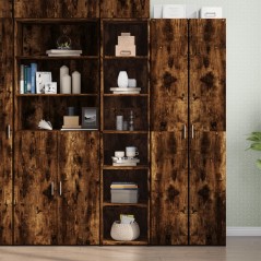 vidaXL Credenza Rovere Fumo 40x41x185cm in Legno Multistrato