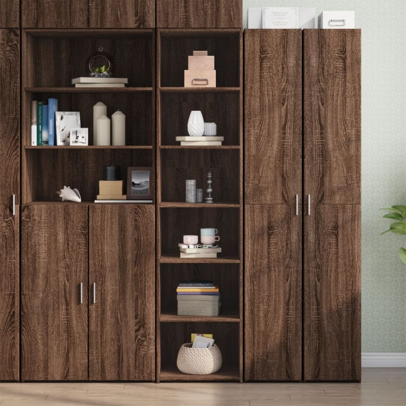 vidaXL Credenza Rovere Marrone 45x41x185 cm in Legno Multistrato vidaXL Credenza Rovere Marrone 45x41x185 cm in Legno Multistrato