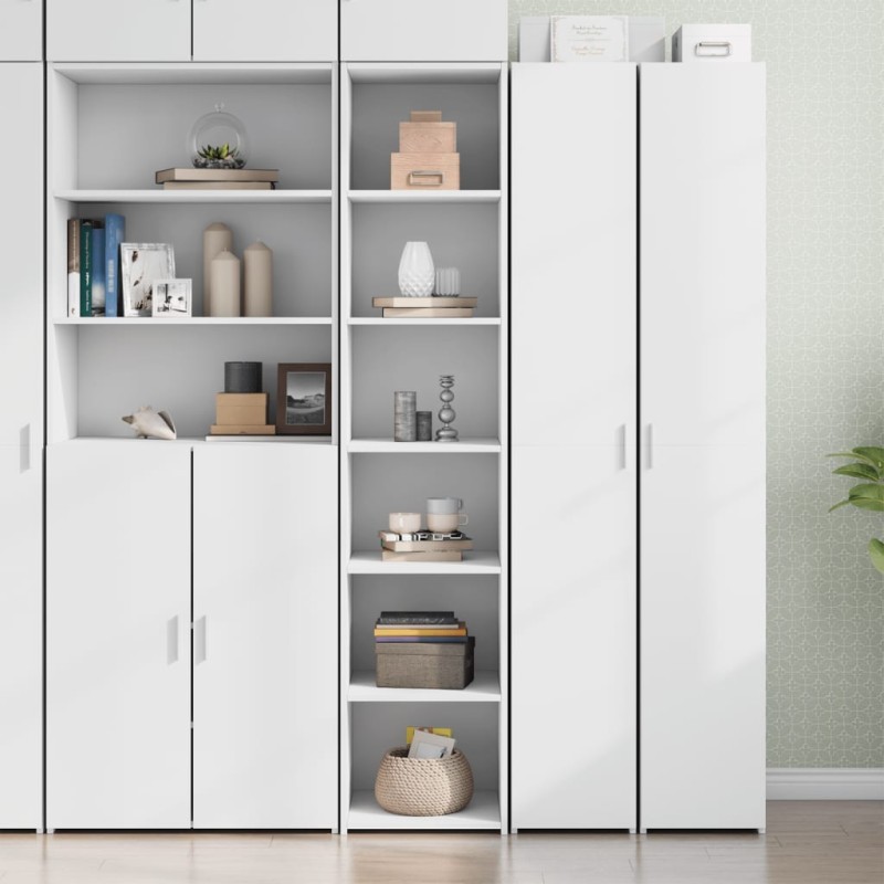 vidaXL Credenza Bianca 40x41x185cm in Legno Multistrato vidaXL Credenza Bianca 40x41x185cm in Legno Multistrato