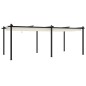 vidaXL Gazebo da Giardino con Tetto Retrattile Crema 3x6m in Alluminio vidaXL Gazebo da Giardino con Tetto Retrattile Crema 3x6m in Alluminio