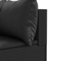 vidaXL Set Divani da Giardino 4 pz con Cuscini Nero in Polyrattan vidaXL Set Divani da Giardino 4 pz con Cuscini Nero in Polyrattan
