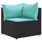 vidaXL Set Mobili da Giardino 6 pz con Cuscini in Polyrattan Nero vidaXL Set Mobili da Giardino 6 pz con Cuscini in Polyrattan Nero
