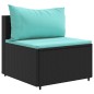 vidaXL Set Mobili da Giardino 6 pz con Cuscini in Polyrattan Nero vidaXL Set Mobili da Giardino 6 pz con Cuscini in Polyrattan Nero