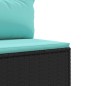 vidaXL Set Mobili da Giardino 6 pz con Cuscini in Polyrattan Nero vidaXL Set Mobili da Giardino 6 pz con Cuscini in Polyrattan Nero