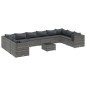 vidaXL Set Divani da Giardino 11 pz con Cuscini in Polyrattan Grigio vidaXL Set Divani da Giardino 11 pz con Cuscini in Polyrattan Grigio