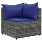 vidaXL Set Divani da Giardino 9 pz con Cuscini in Polyrattan Grigio vidaXL Set Divani da Giardino 9 pz con Cuscini in Polyrattan Grigio