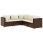 vidaXL Set Divani da Giardino 5 pz con Cuscini Marrone in Polyrattan vidaXL Set Divani da Giardino 5 pz con Cuscini Marrone in Polyrattan