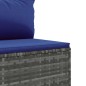 vidaXL Set Divani da Giardino 4 pz con Cuscini in Polyrattan Grigio vidaXL Set Divani da Giardino 4 pz con Cuscini in Polyrattan Grigio