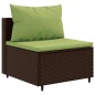 vidaXL Set Mobili da Giardino 6pz con Cuscini in Polyrattan Marrone vidaXL Set Mobili da Giardino 6pz con Cuscini in Polyrattan Marrone