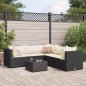 vidaXL Set Mobili da Giardino 6 pz con Cuscini in Polyrattan Nero vidaXL Set Mobili da Giardino 6 pz con Cuscini in Polyrattan Nero