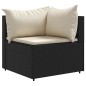 vidaXL Set Mobili da Giardino 6 pz con Cuscini in Polyrattan Nero vidaXL Set Mobili da Giardino 6 pz con Cuscini in Polyrattan Nero