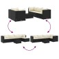 vidaXL Set Mobili da Giardino 6 pz con Cuscini in Polyrattan Nero vidaXL Set Mobili da Giardino 6 pz con Cuscini in Polyrattan Nero
