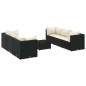 vidaXL Set Salotto da Giardino con Cuscini 7pz Nero Polyrattan