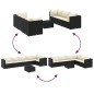 vidaXL Set Salotto da Giardino con Cuscini 7pz Nero Polyrattan