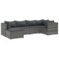 vidaXL Set Divani da Giardino 6 pz con Cuscini in Polyrattan Grigio vidaXL Set Divani da Giardino 6 pz con Cuscini in Polyrattan Grigio