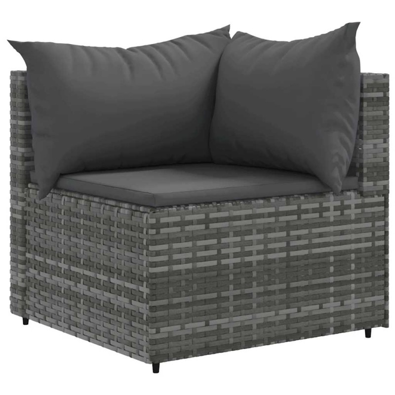 vidaXL Set Divani da Giardino 6 pz con Cuscini in Polyrattan Grigio vidaXL Set Divani da Giardino 6 pz con Cuscini in Polyrattan Grigio