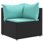 vidaXL Set Mobili da Giardino 6 pz con Cuscini in Polyrattan Nero