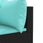 vidaXL Set Mobili da Giardino 6 pz con Cuscini in Polyrattan Nero