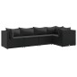 vidaXL Set Divani da Giardino 5 pz con Cuscini Nero in Polyrattan vidaXL Set Divani da Giardino 5 pz con Cuscini Nero in Polyrattan