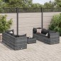 vidaXL Set Divani da Giardino 7 pz con Cuscini in Polyrattan Grigio vidaXL Set Divani da Giardino 7 pz con Cuscini in Polyrattan Grigio