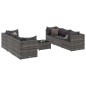 vidaXL Set Divani da Giardino 7 pz con Cuscini in Polyrattan Grigio vidaXL Set Divani da Giardino 7 pz con Cuscini in Polyrattan Grigio