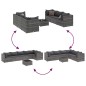 vidaXL Set Divani da Giardino 7 pz con Cuscini in Polyrattan Grigio vidaXL Set Divani da Giardino 7 pz con Cuscini in Polyrattan Grigio
