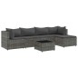 vidaXL Set Divani da Giardino 6 pz con Cuscini in Polyrattan Grigio