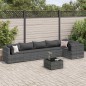 vidaXL Set Divani da Giardino 7 pz con Cuscini in Polyrattan Grigio vidaXL Set Divani da Giardino 7 pz con Cuscini in Polyrattan Grigio
