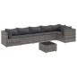 vidaXL Set Divani da Giardino 7 pz con Cuscini in Polyrattan Grigio vidaXL Set Divani da Giardino 7 pz con Cuscini in Polyrattan Grigio