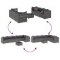 vidaXL Set Divani da Giardino 7 pz con Cuscini in Polyrattan Grigio vidaXL Set Divani da Giardino 7 pz con Cuscini in Polyrattan Grigio