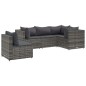 vidaXL Set Divani da Giardino 5 pz con Cuscini in Polyrattan Grigio vidaXL Set Divani da Giardino 5 pz con Cuscini in Polyrattan Grigio
