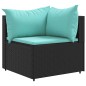 vidaXL Set Divani da Giardino 5 pz con Cuscini Nero in Polyrattan vidaXL Set Divani da Giardino 5 pz con Cuscini Nero in Polyrattan
