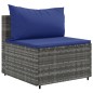 vidaXL Set Divani da Giardino 5 pz con Cuscini in Polyrattan Grigio vidaXL Set Divani da Giardino 5 pz con Cuscini in Polyrattan Grigio