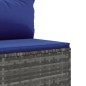 vidaXL Set Divani da Giardino 5 pz con Cuscini in Polyrattan Grigio vidaXL Set Divani da Giardino 5 pz con Cuscini in Polyrattan Grigio