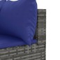vidaXL Set Divani da Giardino 5 pz con Cuscini in Polyrattan Grigio vidaXL Set Divani da Giardino 5 pz con Cuscini in Polyrattan Grigio
