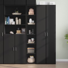vidaXL Credenza Nera 30x41x185 cm in Legno Multistrato