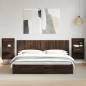vidaXL Testiera Letto con Comodini Rovere Marrone 200cm in Multistrato vidaXL Testiera Letto con Comodini Rovere Marrone 200cm in Multistrato