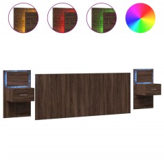 vidaXL Testiera Letto con Comodini Rovere Marrone 200cm in Multistrato