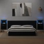 vidaXL Testiera Letto con Comodini Nera 240 cm in Legno Multistrato vidaXL Testiera Letto con Comodini Nera 240 cm in Legno Multistrato