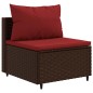 vidaXL Set Mobili da Giardino 6pz con Cuscini in Polyrattan Marrone