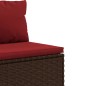 vidaXL Set Mobili da Giardino 6pz con Cuscini in Polyrattan Marrone