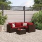 vidaXL Set Divani da Giardino 5 pz con Cuscini Marrone in Polyrattan vidaXL Set Divani da Giardino 5 pz con Cuscini Marrone in Polyrattan