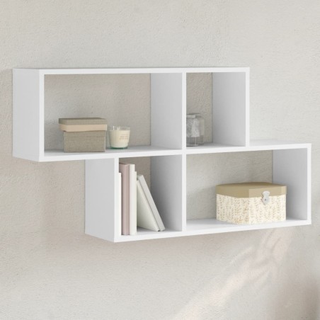 vidaXL Scaffale a Parete Bianco 100x20x53 cm in Legno Multistrato