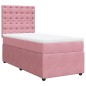 vidaXL Giroletto a Molle con Materasso Rosa 90x190 cm in Velluto