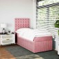 vidaXL Giroletto a Molle con Materasso Rosa 90x190 cm in Velluto