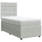 vidaXL Giroletto a Molle con Materasso Grigio Chiaro 90x200 cm Velluto