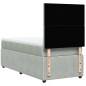 vidaXL Giroletto a Molle con Materasso Grigio Chiaro 90x200 cm Velluto