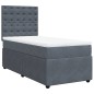 vidaXL Giroletto a Molle con Materasso Grigio Scuro 90x190 cm Velluto